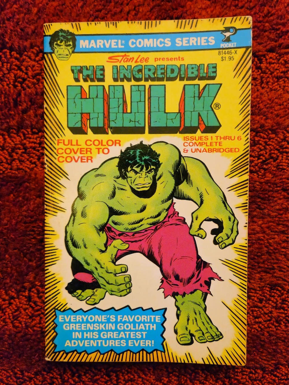 Stan Lee Presents The Incredible Hulk Pocket Books Marvel Comics Series Vtg 1978
